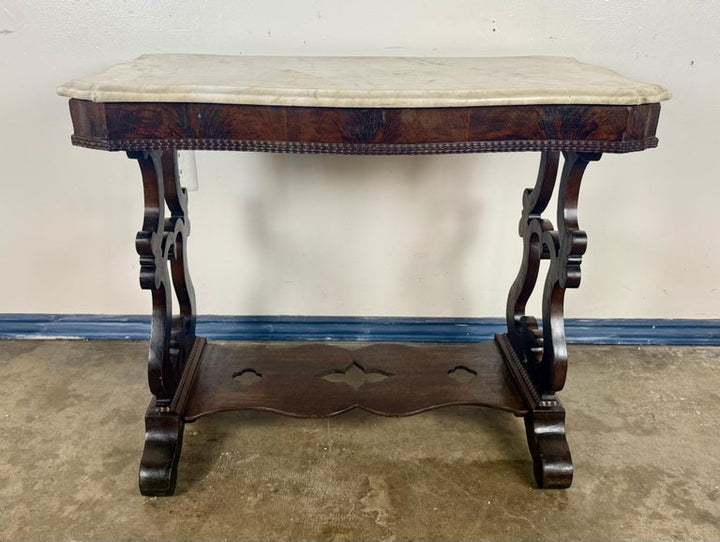 19th Century American Renaissance Revival Marble-Top Side Table
