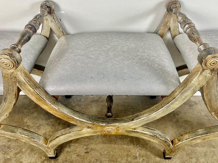 Silvered 3-part Borghese Bench  C. 1930's