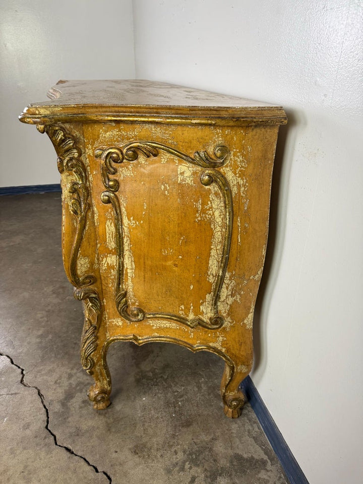 French Rococo Painted and Giltwood Commode