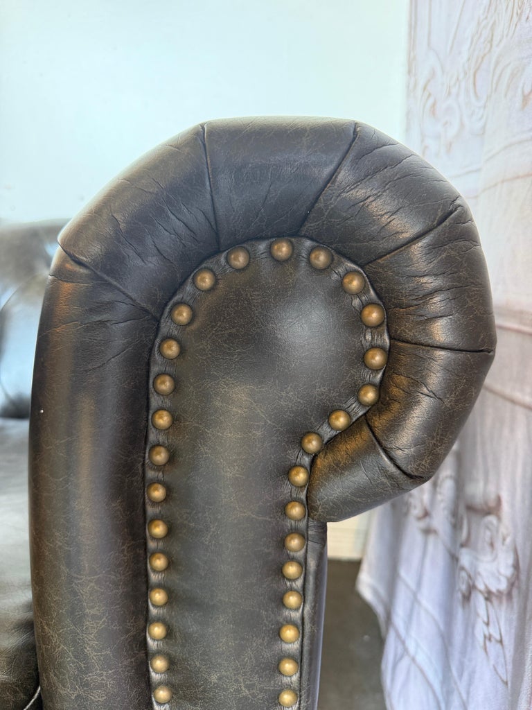 Pair of English CHesterfield Club Chairs- Tufted Armchairs