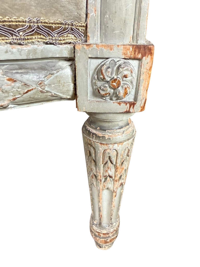 Pair of French Louis XVI Style Painted Bergères