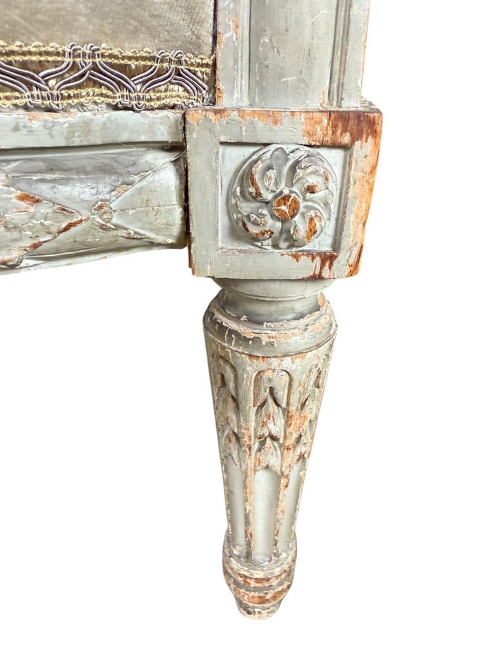 Pair of French Louis XVI Style Painted Bergères
