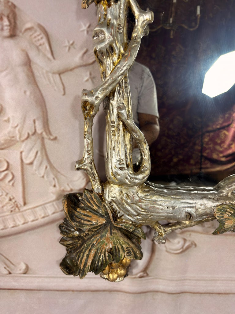 Pair of Italian Baroque Wall Mirrors, Hand-Carved Wood, Circa 1960s