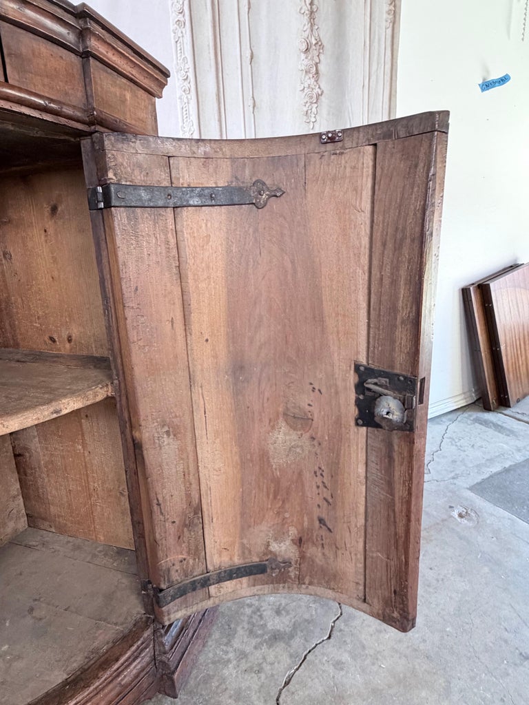 Pair of 18th Century Italian Walnut Corner Cabinets