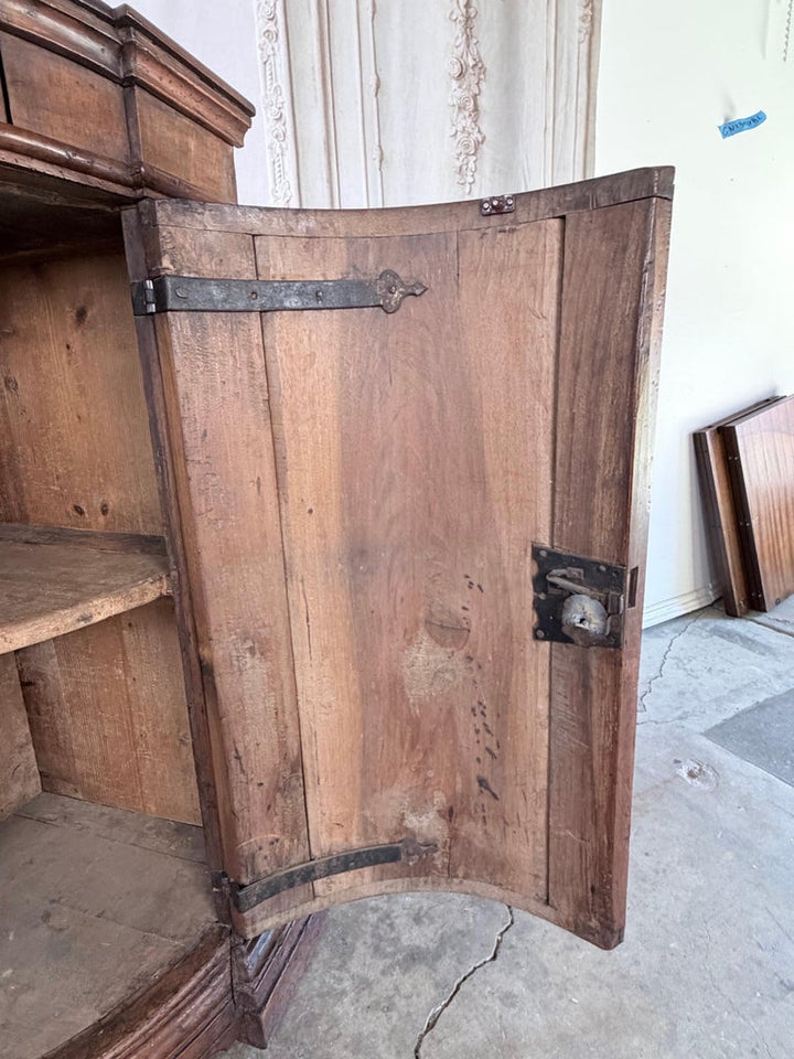 Pair of 18th Century Italian Walnut Corner Cabinets