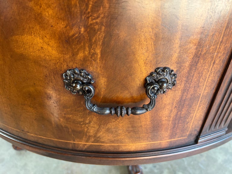 English Leather Top Drum Table C. 1930’s