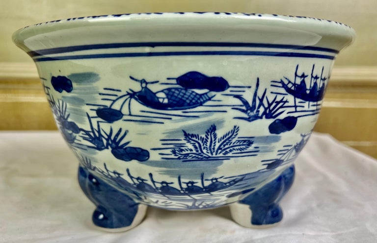 Blue & White Chinese Export Orchid Pot