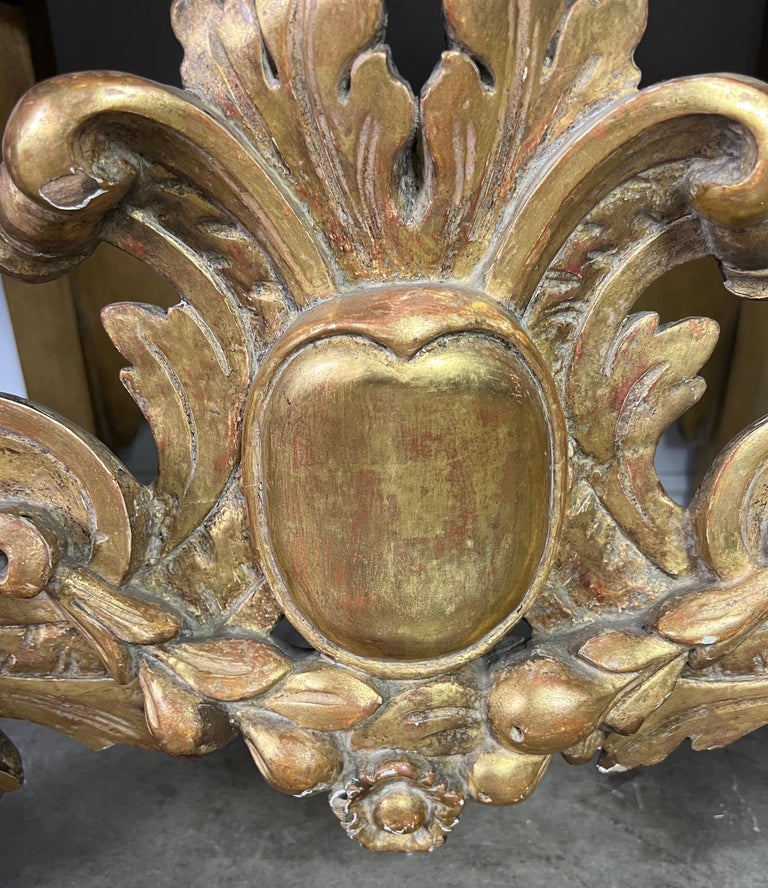 Pair of Italian Baroque Style Gilt Wood Benches C. 1920