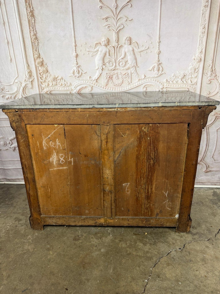 Antique French Louis Philippe Burl Walnut Commode-Marble Top