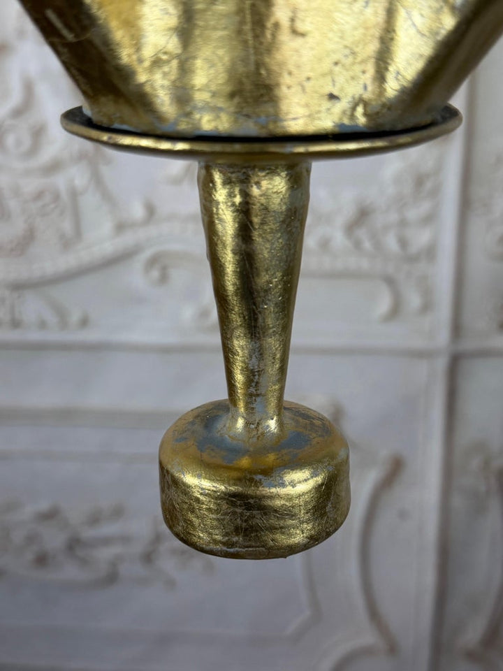 Gilt Gold Metal Leaf Chandelier by Miamar Home