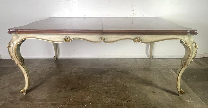 French Provincial Painted Dining Table w/ Inlaid Top C. 1930