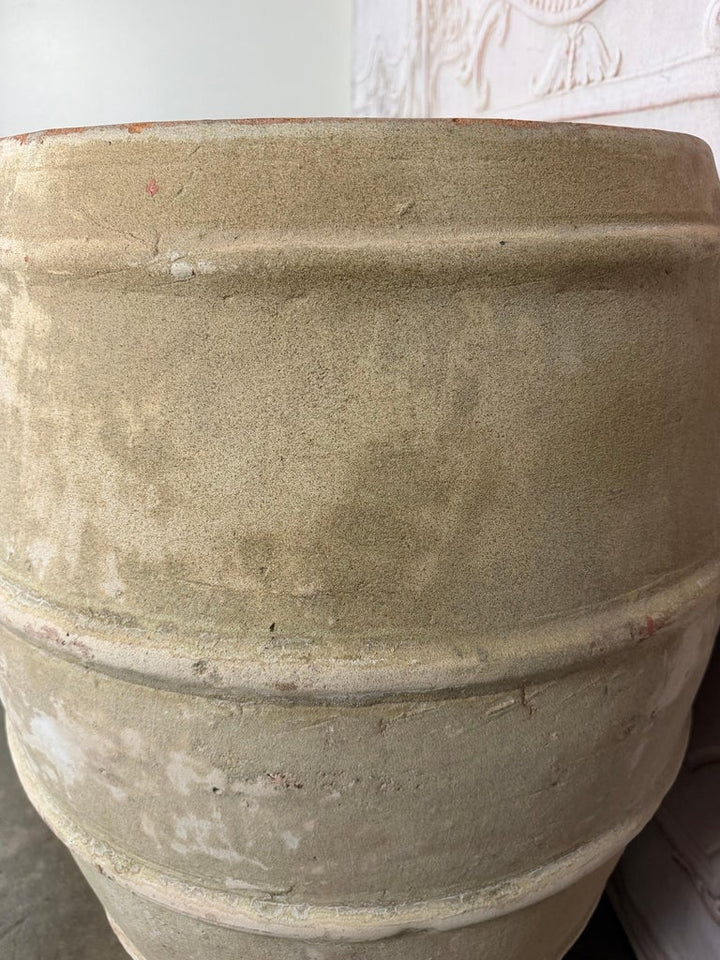 Pair of French Style Olive Jar Planters - Terracotta Barrel Pots