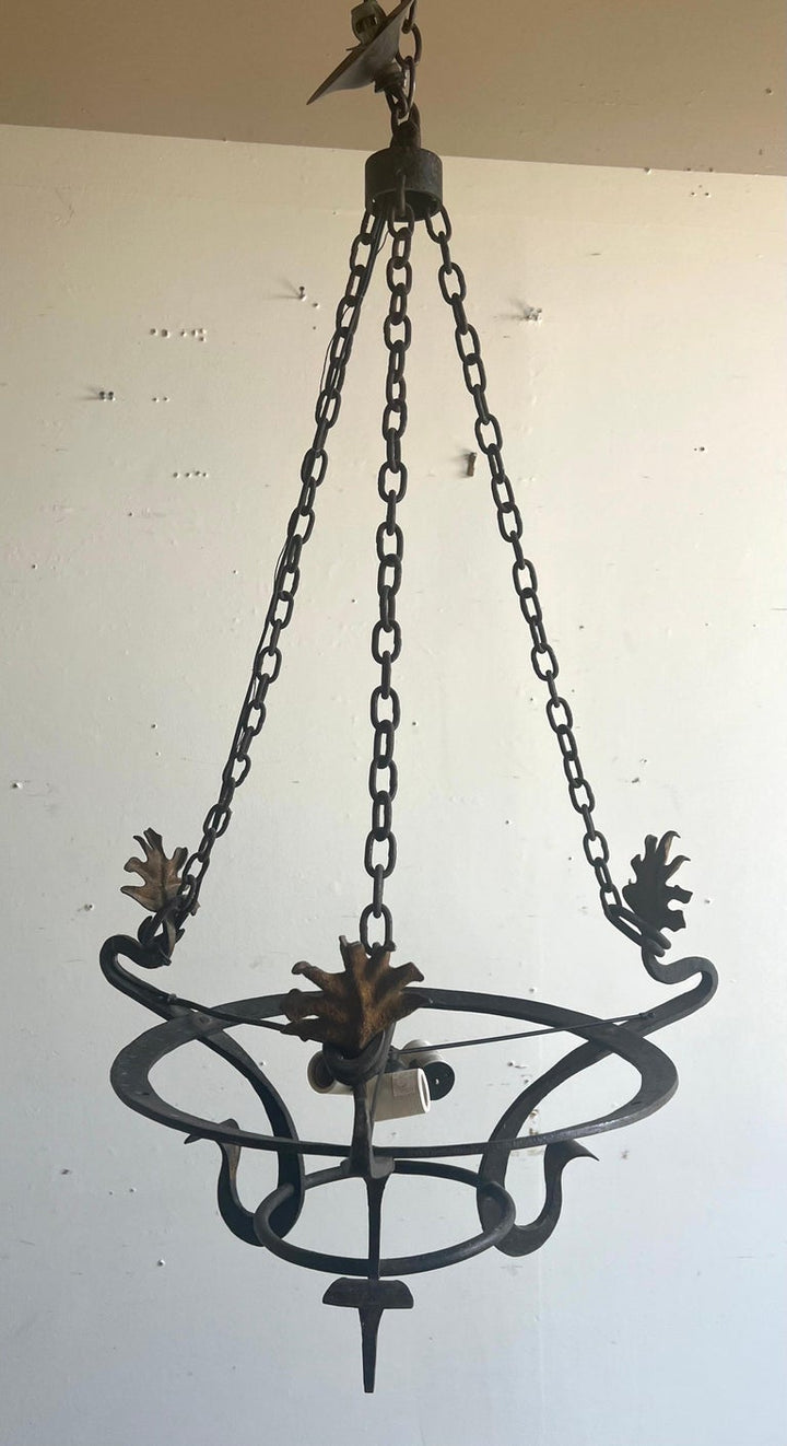 3-Light Spanish Style Wrought Iron Chandelier