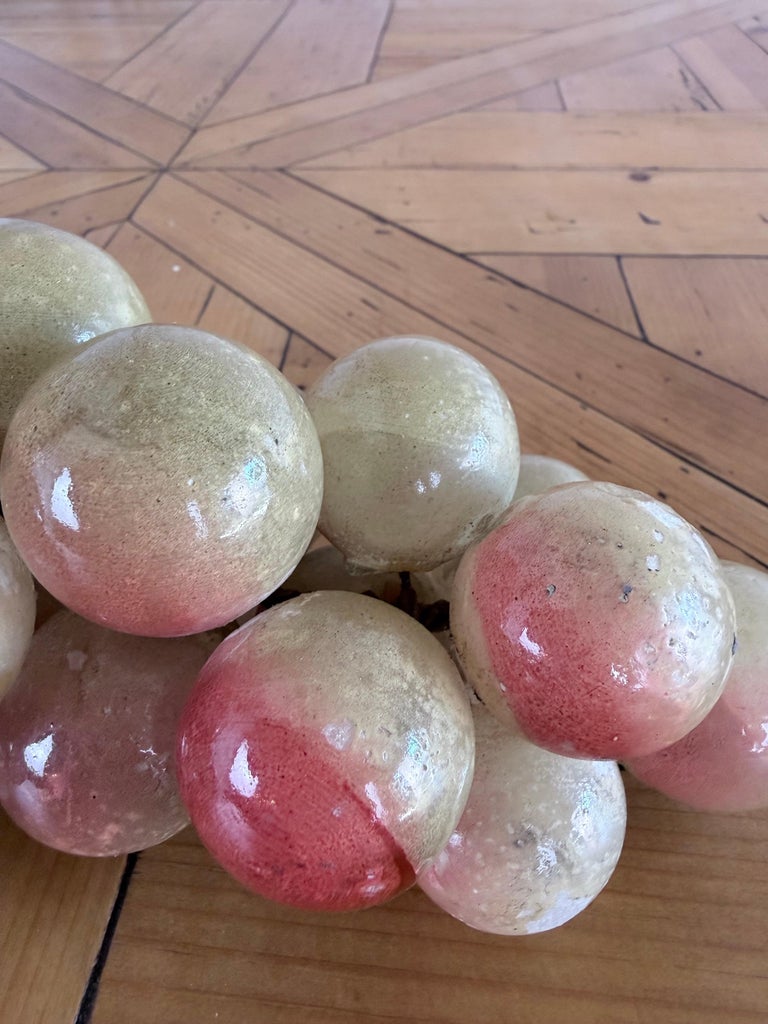 Large Vintage Italian Alabaster Grape Cluster Sculpture