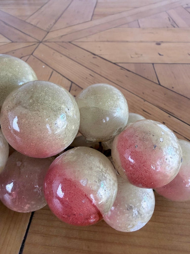 Large Vintage Italian Alabaster Grape Cluster Sculpture