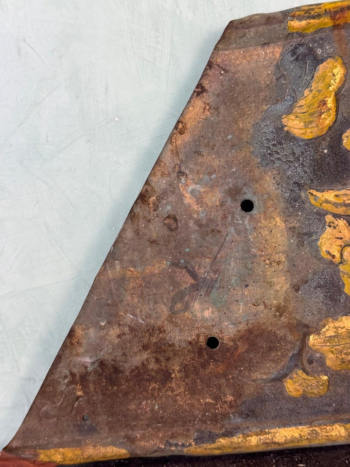 19th Century Gilt Iron Architectural Frieze Panel with Floral Scrollwork