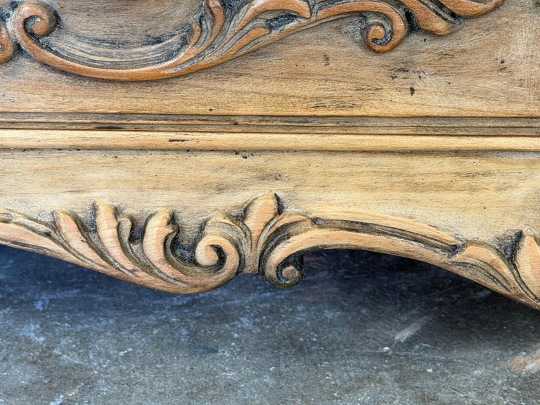 Antique French Louis XV Bombe Commode - Bleached Oak