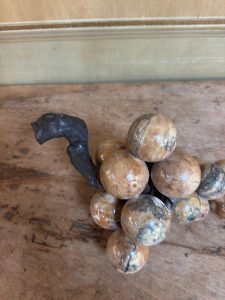 Large Vintage Italian Alabaster Grape Cluster Sculpture