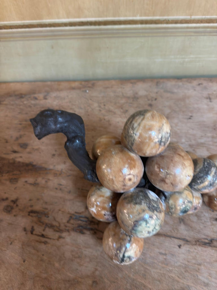 Large Vintage Italian Alabaster Grape Cluster Sculpture
