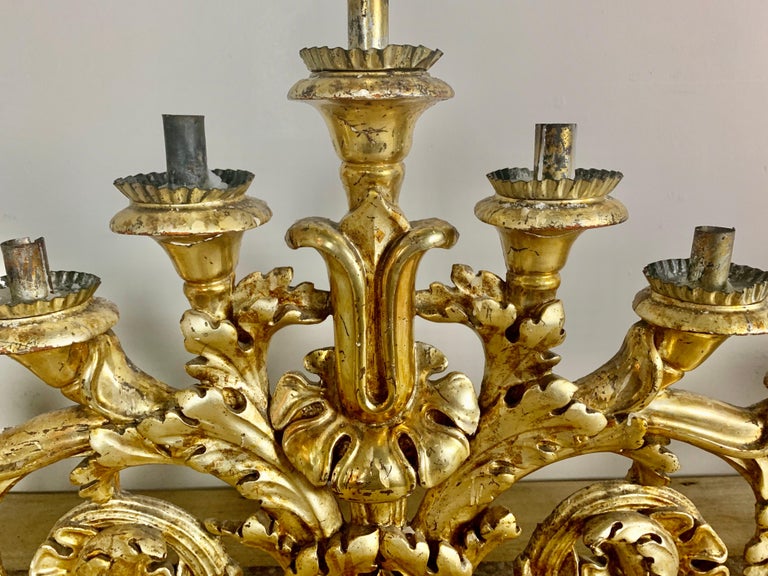 Pair of 19th Century Italian Giltwood Candleholders