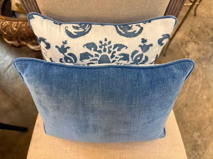 Pair of Authentic Fortuny Venetian Textile Pillows with Velvet Backs