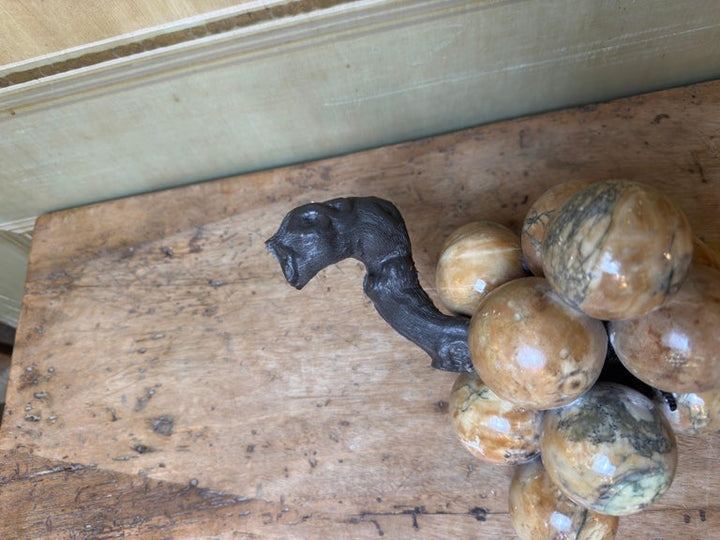 Large Vintage Italian Alabaster Grape Cluster Sculpture