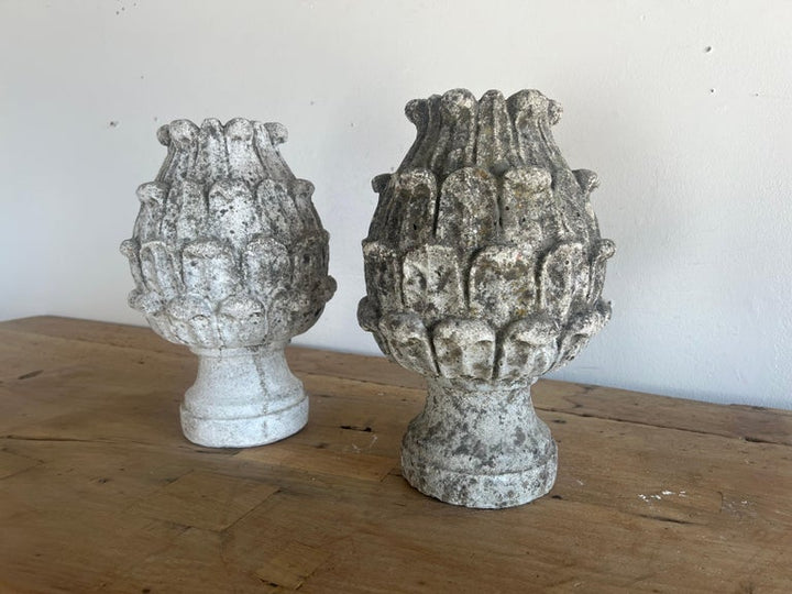 Pair of 19th C. Italian Stone Artichokes