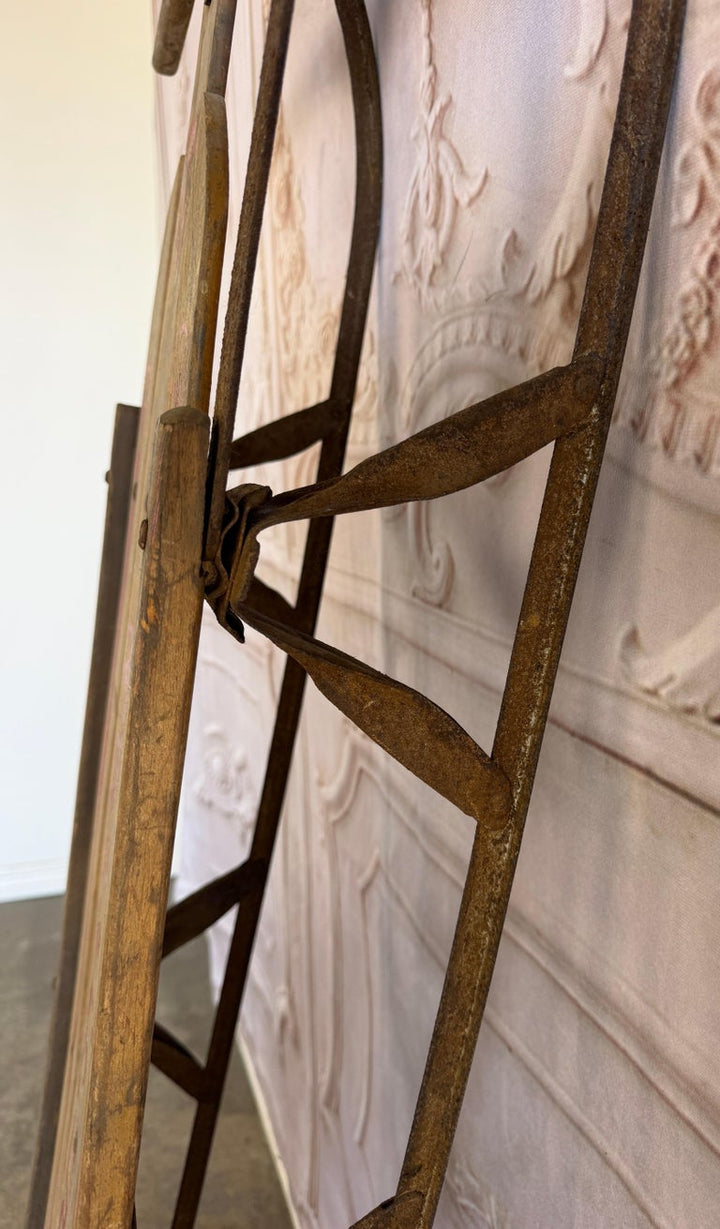 Antique American Wooden Sled with Original Red Graphics