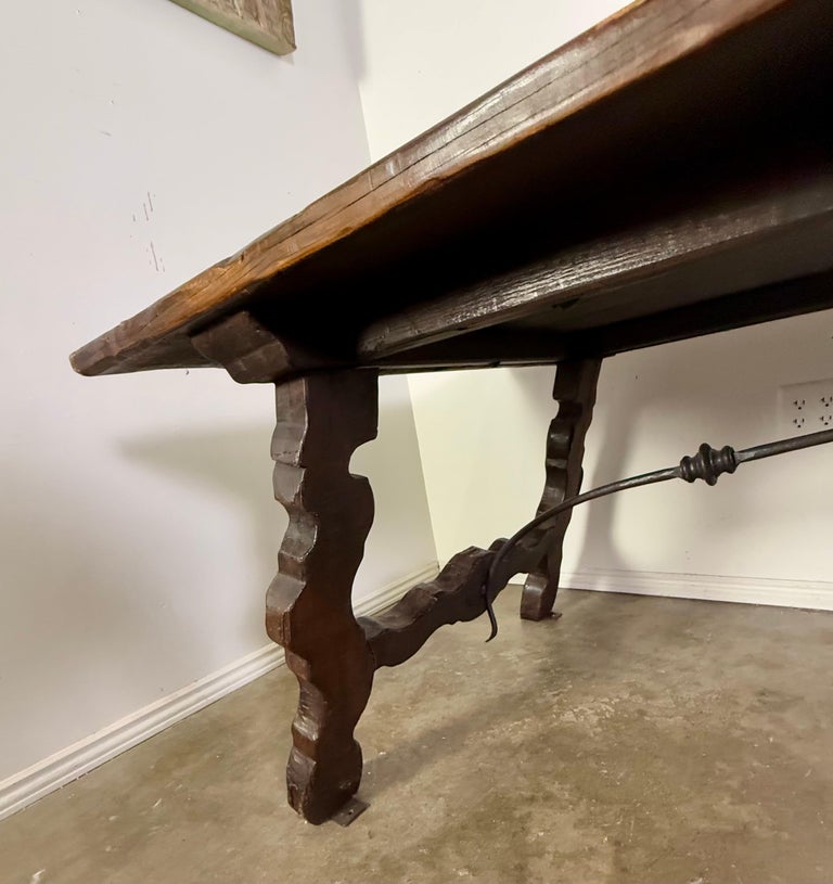 19th C. Rustic Spanish Trestle Table