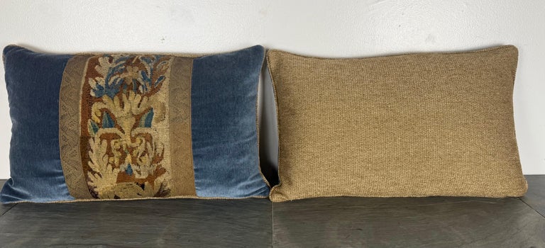 Pair of Pillows with 18th Century French Tapestry Panels by Melissa Levinson