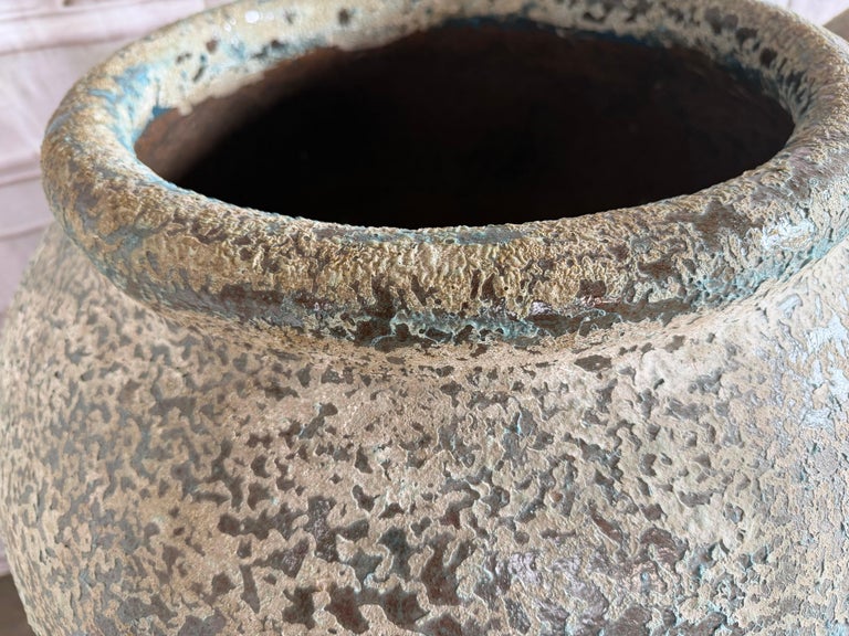 Large Rustic Textured Terracotta Amphora Vessels – Pair of Aged Mediterranean