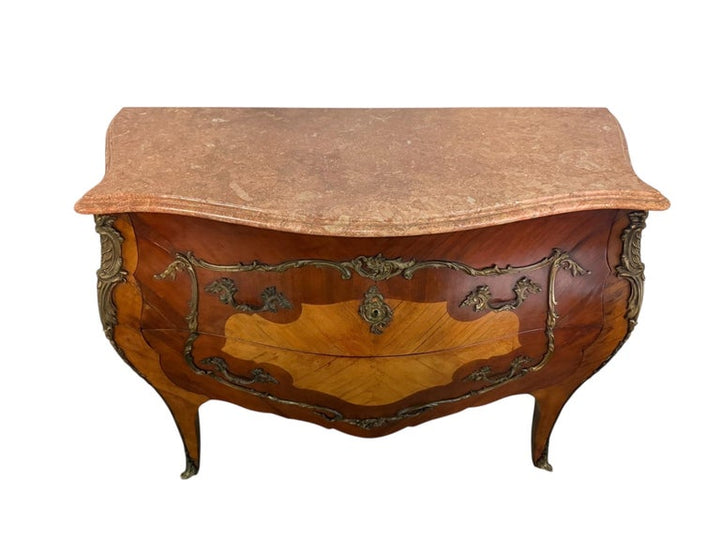 Pair of Spanish Bombe Chests with Portuguese Marble Tops
