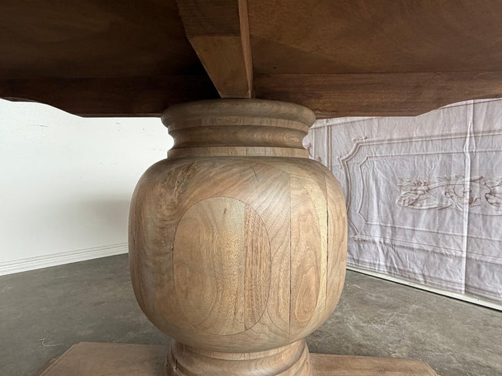 Rustic Walnut Pedestal Dining Table By Miamar Home