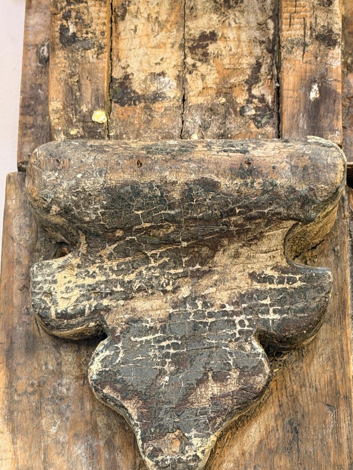 Neoclassical Pier Mirror, Distressed Wood, Circa 1880s