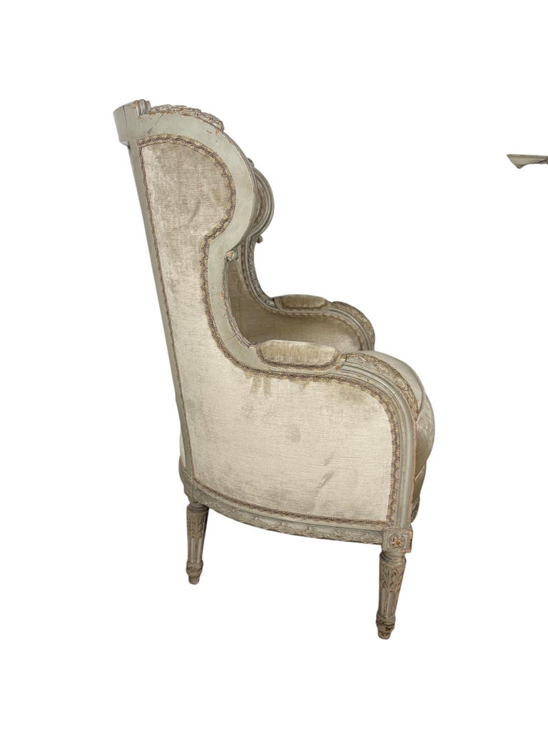 Pair of French Louis XVI Style Painted Bergères