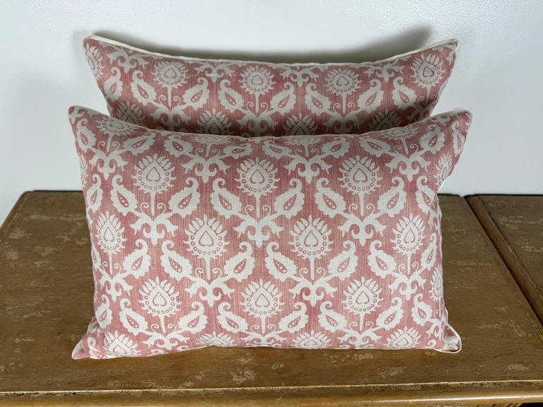 Pair of Contemporary Printed Linen Pillows