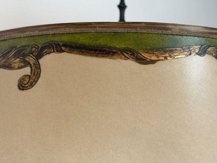 Pair of Vintage Murano Glass Table Lamps - Barovier &amp; Toso Style Olive Green