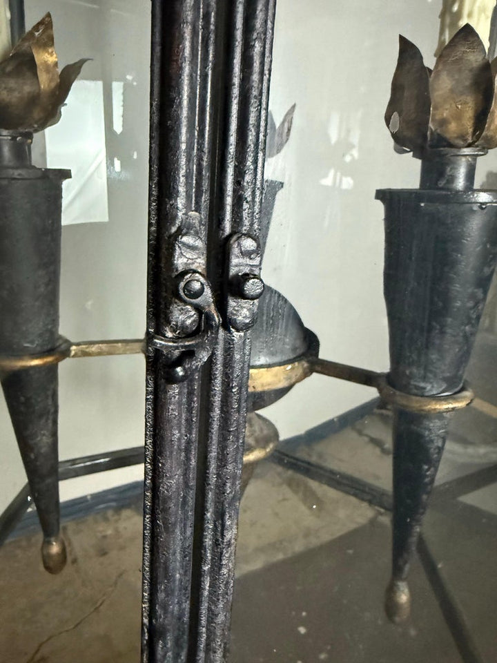 Antique Spanish Revival Hexagonal Crown Lantern-Pair Available