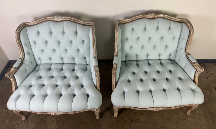 Pair of Louis XV Style French Bergères