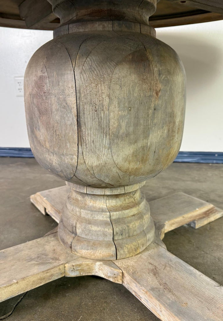 Rustic Painted Pedestal Dining Table