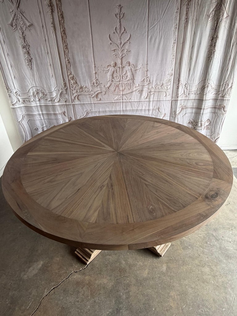 Rustic Walnut Pedestal Dining Table By Miamar Home