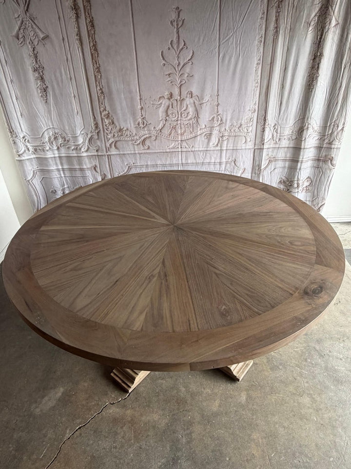 Rustic Walnut Pedestal Dining Table By Miamar Home