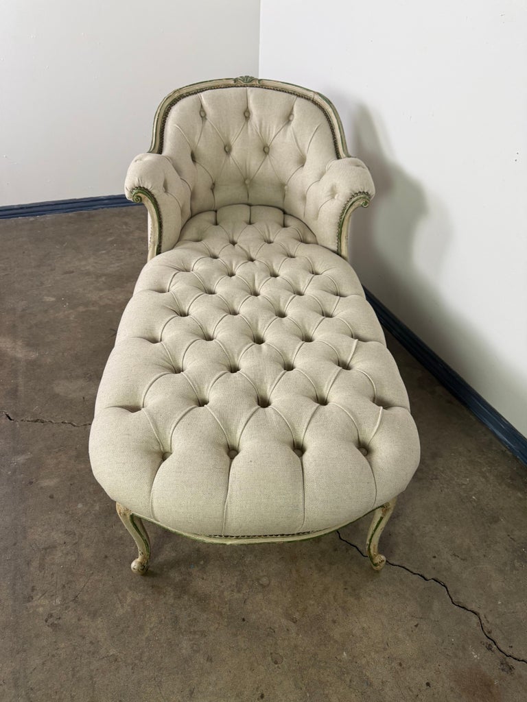 French Louis XV Style Tufted Chaise Lounge