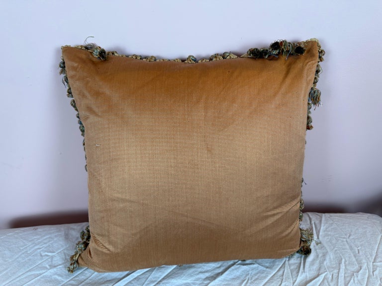 19th C. Painted "Coat of Arms" Velvet Pillow