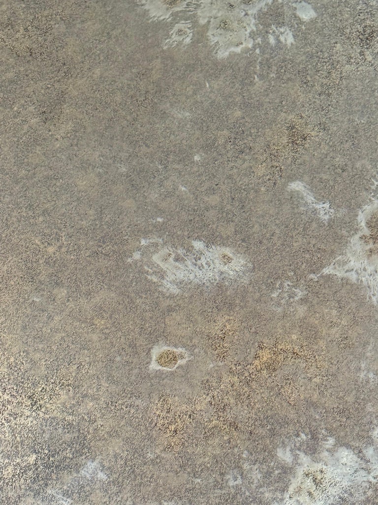 Antique Mid-Century Wrought Iron Mirror with Floral Motif