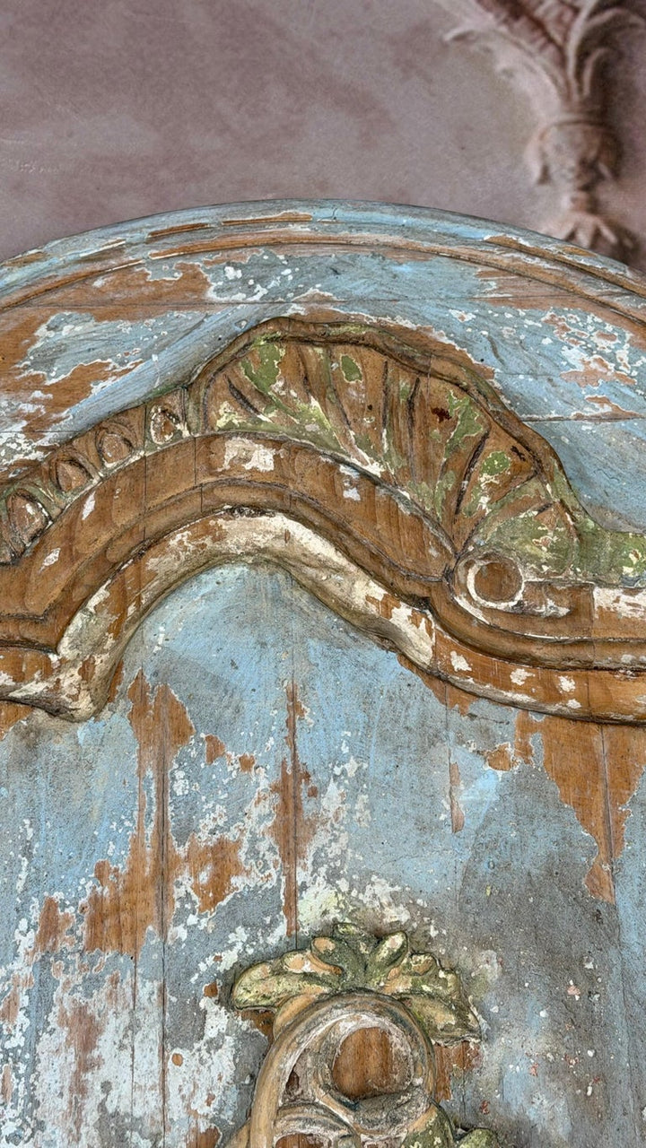 19th Century French Louis XV Rococo Doors with Distressed Wood Finish