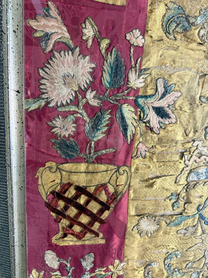 Antique Continental Ecclesiastical Embroidered Textile, 17th–18th Century
