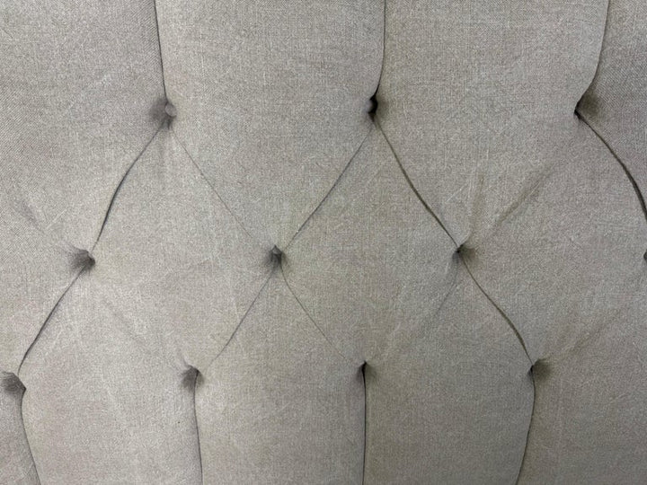 Italian Carved Linen Headboard w/ Antique Panel