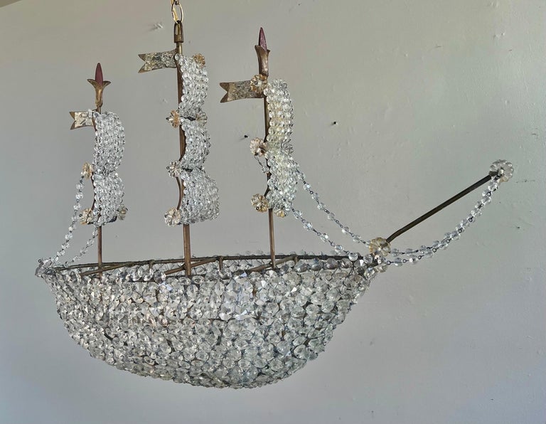 Crystal Beaded Ship Chandelier by MLA