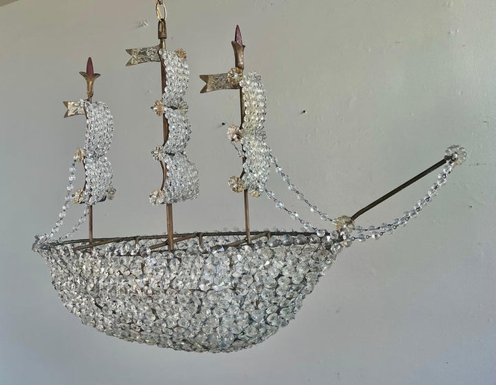 Crystal Beaded Ship Chandelier by MLA